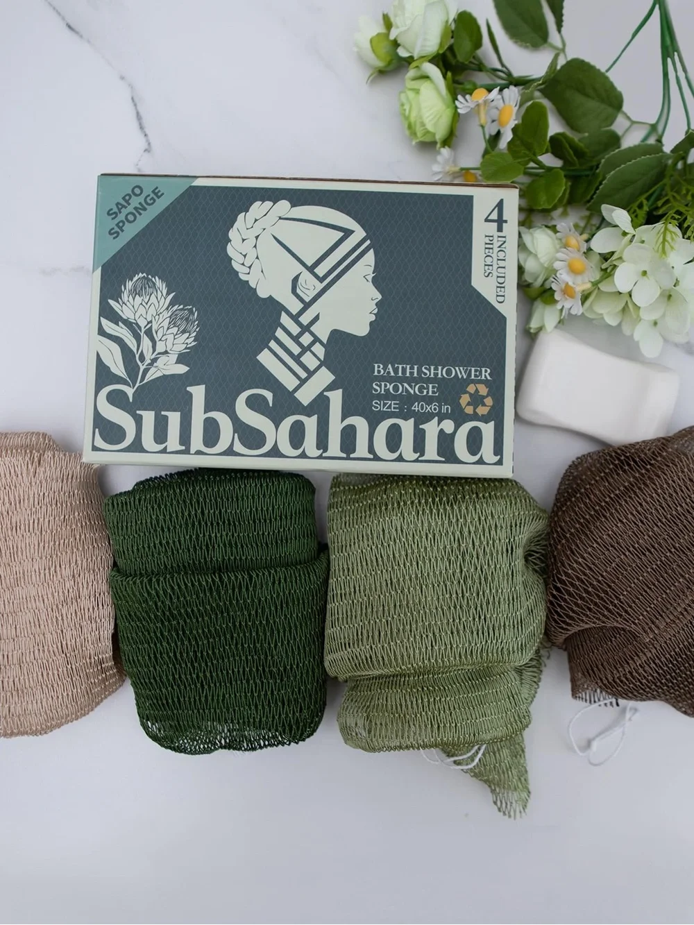 SubSahara Shower Sponge Set - 4 Pack